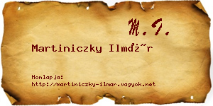Martiniczky Ilmár névjegykártya
